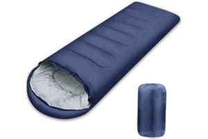 JOYART Sacco a pelo 10°C -20 °C sacco pelo leggero Portatile sacchi a pelo campeggio con sacco a compressione e caldo con Cappuccio per Adulti Adolescenti Bambini campeggio
