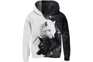 AIDEAONE Sweat à Capuche Garçon Filles Enfants Imprimé 3D en Molleton Pull Sweats À Capuche avec Grande Poche