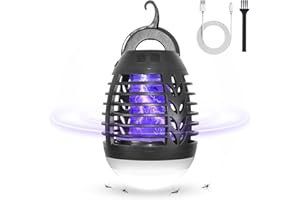 MOSSNDAR Lampada Antizanzare, 2-In-1 Antizanzare Lampada da Campeggio, USB Ricaricabile Zanzariera Elettrica Batteria, IPX6 Impermeabile Insetto Killer Fly Trap Per Campeggio Giardino Interno Esterno