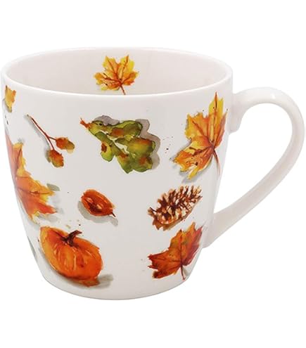 Set Regalo Autunno: Tazza In Ceramica 380 Ml Con Luna Del Raccolto E Calzini Morbidi, Tema Stagionale, Adatta Al Microonde, Idea Caffè E Tè - 4