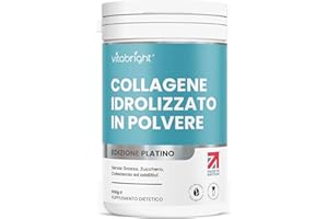 Collagene in Polvere 500g | Peptidi di Collagene Idrolizzato Bovino Tipo 1 e 3 | Grass Fed + Puro | Alto Dosaggio | Pelle Capelli Articolazioni | Colageno Donna e Uomo | VitaBright Collagen