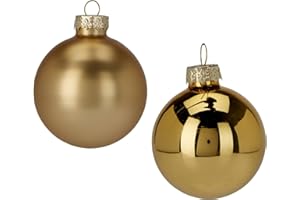 WELL HOME MOBILIARIO & DECORACIÓN Well Home Juego de 16 Bolas de Navidad Color Dorado Ø3,5cm - Brillantes y Mate