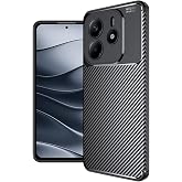 Ehr. Xiaomi Redmi Note 14 ile Uyumlu Kamera Korumalı Darbe &Ouml;nleyici Carbon Brushed Silikon Kılıf (Siyah, Xiaomi Redmi Note 14