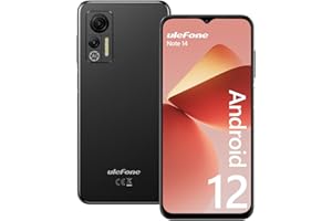 Ulefone Note 14 Mobile Phones, 7GB+16GB ROM 128GB Extension 6.52” HD+ 4500mAh Android 12 8MP+5MP Camera Triple Card Slots 4G Dual SIM Smartphone SIM Free Unlocked Face ID OTG Type C, UK Version-Black