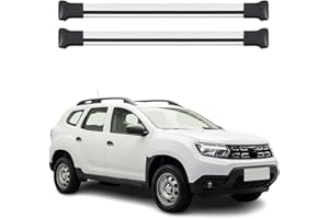 OMAC Barres de Toit Transversales Compatible avec Dacia Duster 2018-2024 Aluminium Gris