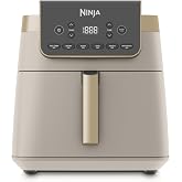Ninja MAX PRO Oil Free Air Fryer, 6.2L, Gold Stone, AF180EUSD | Large Square Drawer, Roasting, Baking, Family, Digital, Baske