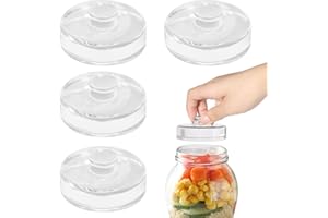 GOSHIES Szklane obciążniki do fermentacji, 4 sztuki, zestaw do fermentacji szklanych, Ø 7 cm, szklane obciążniki do fermentacji, słoik fermentacyjny do kapusty kiszonej