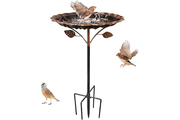 Abreuvoir Oiseaux Exterieur 85cm, Fer Mangeoire Oiseaux Exterieur, Base À 5 Fourches, Bain Oiseaux Exterieur, Bains pour Oiseaux Sauvages, Baignoire Oiseaux Exterieur Jardin Terrasse Cour