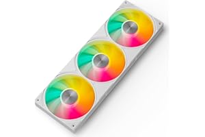 upHere gaming U3TC3 All-in-One Ventilateur PC ARGB, 4-Pin PWM 120mm Ventilateurs de Boîtier, High Performance Cooling 1650 RPM Hydraulic Bearing Ventilateur Silencieux for PC Case CPU Cooling - Blanc