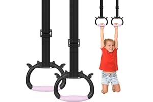 Grapelet Gymnastikringe Set Kinder Home Gym Equipment Kinder Verstellbarer Gurt Krafttraining Ringe Ziehringe für Körperliches Training