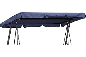 QUICK STAR Hollywood Swing Roof Cover 200 x 145 cm Blue Waterproof Universal Replacement Roof Garden Swing 3 Seater UV 50 Swing Roof Replacement Cover