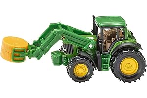 SIKU 1379, Traktor mit Ballenzange, Metall/Kunststoff, Inkl. Ballen, Bewegliche Teile, Grün