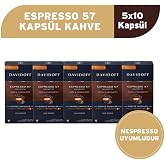 Davidoff Espresso 57 Ristretto Kaps&uuml;l Kahve 5X10 Adet - Nespesso Uyumludur