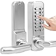 Mechanical Door Lock, Push Button Digital Code Keypad Keyless Entry Door Lock Zinc Alloy Home Security Door Handle Lock Waterproof (No Battery Required)
