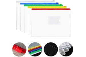 OTNE 20 fundas para documentos de oficina o escuela, con cierre ZIP, A4, A5, fundas para documentos, carpetas de respaldo, camisas, bolsas de plástico, color blanco A5