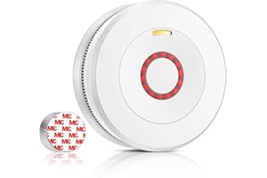 LOVE BEGANS Rilevatore di Fumo, Batteria da 10 Anni, Allarme Incendio con Sensore Fotoelettrico, Kit di Montaggio Magnetico, Conforme allo Standard Europeo EN14604, 1 Pezzi