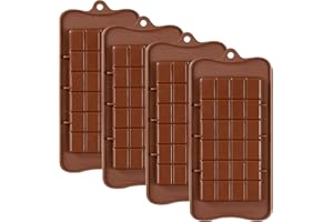YXHZVON 4 Pezzi Stampo Tavoletta Cioccolato,Riutilizzabili Stampo per Barretta di Cioccolato, Stampi in Silicone per Cioccolato, per Cioccolatini,Caramelle Cucina Stampo Cottura Al Forno