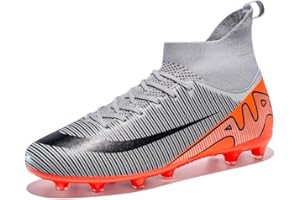 Hmhnsya Chaussures De Football pour Hommes Chaussures À Crampons Montantes Chaussures De Football pour Enfants Garçons Chaussures D'entraînement Professionnel