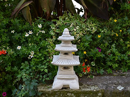 Herrliche Steinlaterne Pagode aus Steinguss, frostfest - 3