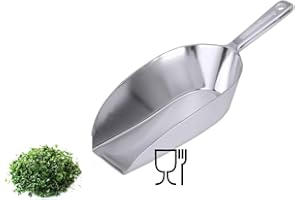 ‎KERAFACTUM Kerafactum handliche Schippe Grosse Mehlschaufel Sackschaufel Futterschaufel | Sack Futter Mehl Zucker Schaufel Schütte aus Metall Aluminium Guss | Nicht rostend 25 cm glänzende Ausführung 250 ml