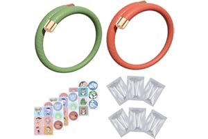 NIHESIM 2Pack Mosquito Repellent Bracelet Bands + 6 Sheets Mosquito Patches, Deet Free Insect Repellent Bands, Anti Insects,Bugs and Midge, 120 Days of Natural Protection Pest Control for Kids and Adults