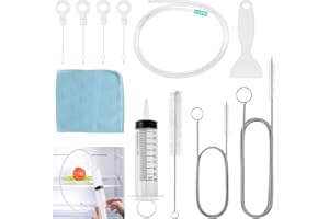 MOROCKET 11 Pcs Fridge Dredger and Cleaning Set, Reusable Fridge Emptying Dredger and Cleaning Set, Fridge Drain Hole Cleaning Tool, Fridge Cleaning Kit for All Refrigerators and Kitchen Drain Hole Remover