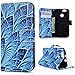 Produktbild Huawei NOVA Hülle,KASOS Huawei NOVA Case Bunt Gemalt Book Type PU Leder +TPU Innere Tasche Brieftasche Etui und Magnetverschluss Ledertasche Schutzhülle Cover Handyhülle,Blaue Blätter