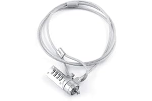 LNEE Kafuty 1.2m Cavo di Sicurezza PC Cavo Anti-furto con Codice di Ripristino a 4 Cifre per Laptop Proiettore Argento