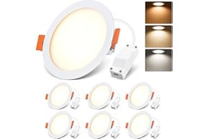LVWIT Foco LED empotrable de 230 V, ultra delgado, 6 W, foco de techo para baño, cocina y sala de estar, 6 unidades