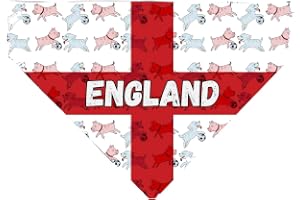 England Football Dog Bandana, Cute Dogs Playing Football Slide on Collar Pet Scarf, England Cat Bandana, Football Neckpiece f