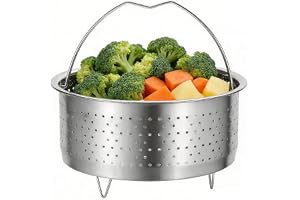 Ångkorg för matlagning, rostfritt stål grönsaksångkorginsats för tryckkokare krukor tillbehör (6qt)