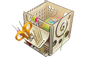 Baketron Porte Fil En Bois Pour Tricot，1PC Crochet Textile Outils De Rangement，Bol à Fil En Bois Tout En Un Outil De Tricot Multifonctionnel，Gaze Bowl Tricot Cadeau