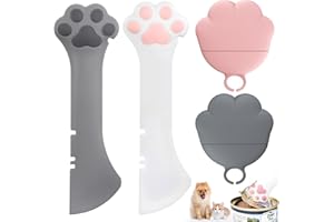 deegbbyi 2 Piezas Cuchara Abrelatas para Mascotas 2 en 1, Cucharas de Comida para Gatos, Abrelatas Multifuncional para Comida de Mascotas, Cuchara de Alimento para Felinos, para Perros,Gatos