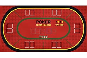 Mondo Tessuti - Tappetino da gioco - Texas Hold'em Poker Black Jack Roulette - Alta Qualità Made in Italy (Poker Rosso)