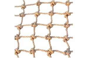 LYRZJJ Filet De Corde De Chanvre,Filet De Sécurité Intérieur pour Enfants,Filet De Protection De Rampe D'escalier,Filet De Séparation,Filet De Décoration De Jardin,6 Mm *15 Cm(Size:1x1m/3.28x3.28ft)