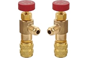 RAYINBLUE 2 Piezas Válvula Seguridad Refrigerante, Aire Acondicionado Carga de la Válvula, Refrigerante R410A R22 Adaptador, Válvula de Control de Refrigerante, para Válvulas de Flujo de Aire Acondicionado