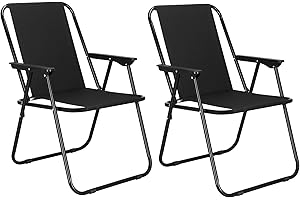 SPRINGOS Lot de 2 chaises pliantes de camping avec accoudoirs