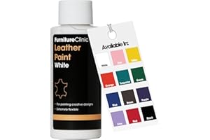 Furniture Clinic Leather Paint - for Painting All Leathers: Footwear, Handbags, Clothing, etc. Flexible and Durable (White, 50ml)