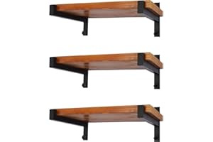 EZYDECOR 6 Pcs Heavy Duty Shelf Brackets 12 Inch Wall Mounted Industrial Metal Shelving Supports with Lip