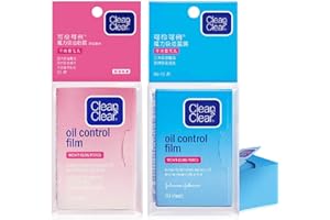 BEAUTY KATE Unisign Oil absorbing Sheet Face Oil Blotting Paper 120 Pcs Same Series with Clean & Clear 1 Blue and 1 Pink (2 pack)