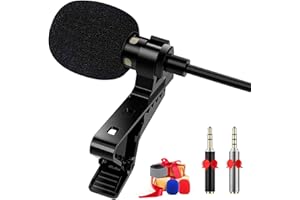 RAYCIAL Lavalier Mikrofon für Smartphone, Mini Omnidirectional Kondensator-Mikrofon für iPhone & Android mikrofon Smartphone Laptop für Interview Ansteckmikrofon Videokonferenz Podcast Voice,Jack 3.5 mm