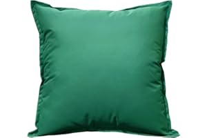 LIZZIE JACOBS Housse de coussin de jardin imperméable pour intérieur et extérieur, terrasse, salon (60 x 60 cm, vert foncé)