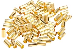 PH PandaHall 150pcs Perline Dorate per distanziatori Perline di Grandi Dimensioni in Ottone Perline per Tubi a Colonna per creazione di Gioielli con Collana a Bracciale