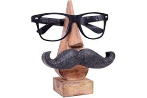 STOREINDYA Quirky Handmade Moustache Themed Wooden Spectacle Holder Stand