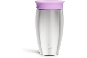 Munchkin Edelstahl Miracle 360 Sippy-Becher | BPA-freier Kleinkind- & Baby-Sippy-Becher | Ideal für Abstillen | Auslaufsichere Kinderbecher | 12+ Monate | 10oz/296ml | Lila