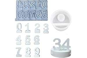 ‎ALEFBET Silikonformen Gießformen, Silikonform Kerzenhalter, Silikon Gießform Kerzenhalter, Gipsformen zum Gießen (Zahlen 0-9)