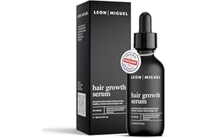 ‎LEON MIGUEL Leon Miguel Hair Growth Serum - Biotin 5% & Ginseng für schnelleres Haarwachstum - Stoppe Haarausfall, Stärkeres & Dickeres Haar, Anti-Haarausfall Serum für Männer & Frauen - Vegan, Parabenfrei, 60 ml