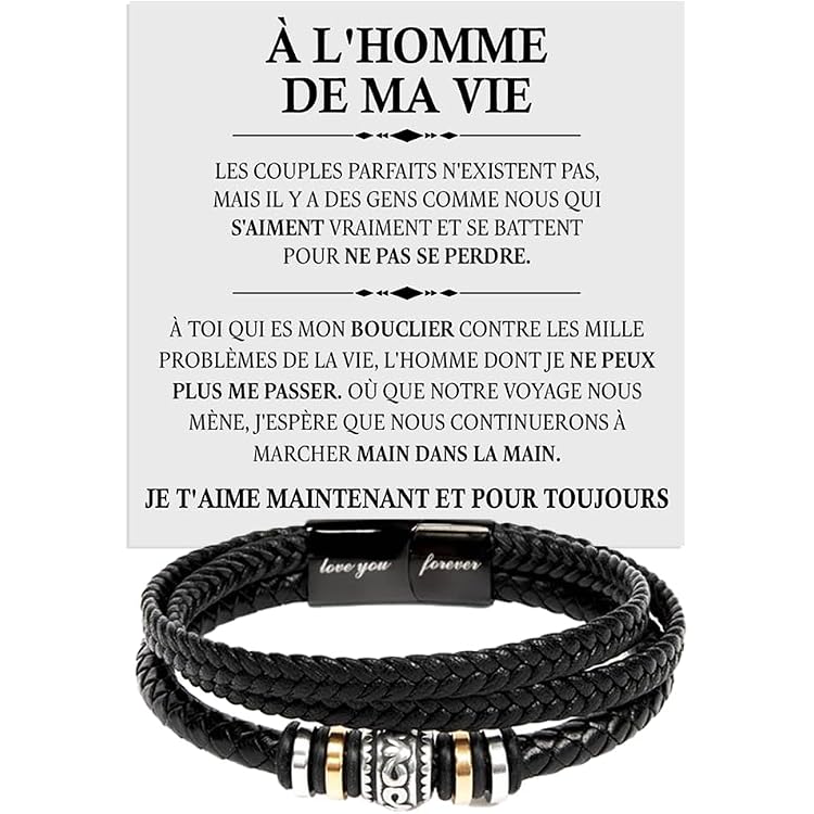 Bracelet En Cuir CheersLife Pour Fils - Cadeau Anniversaire, Noël, Graduation Avec Message Personnalisé