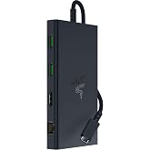 Razer USB-C Dock - HDMI, Gigabit Ethernet, 3,5 mm ses bağlantı noktası, USB-A ve -C ile 11 bağlantı noktası, Windows ve Mac i