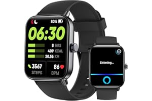 Gydom Montre Connectée Homme Femme [Alexa intégrée/Appel Bluetooth], 1.8" Smartwatch Moniteur de Sommeil/SpO2/Fréquence Cardiaque Montre Podometre avec 100 Sport Calories Etanche IP68 pour Android iOS